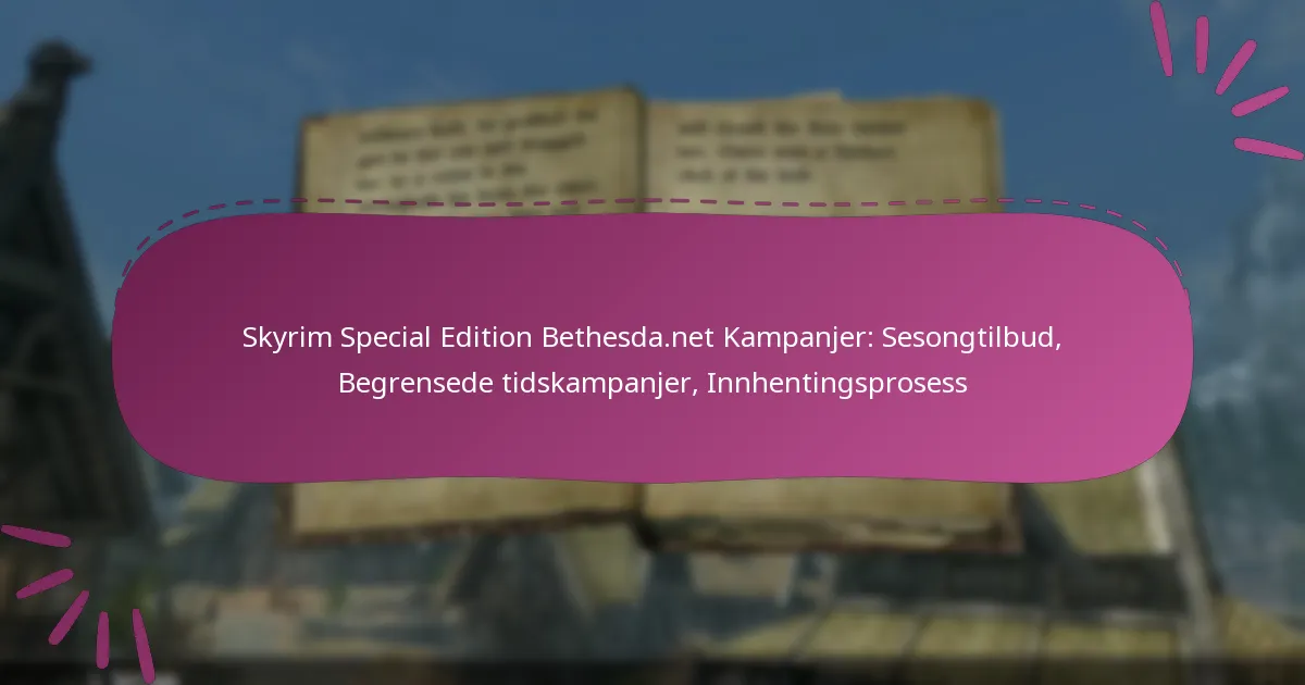 Skyrim Special Edition Bethesda.net Kampanjer: Sesongtilbud, Begrensede tidskampanjer, Innhentingsprosess